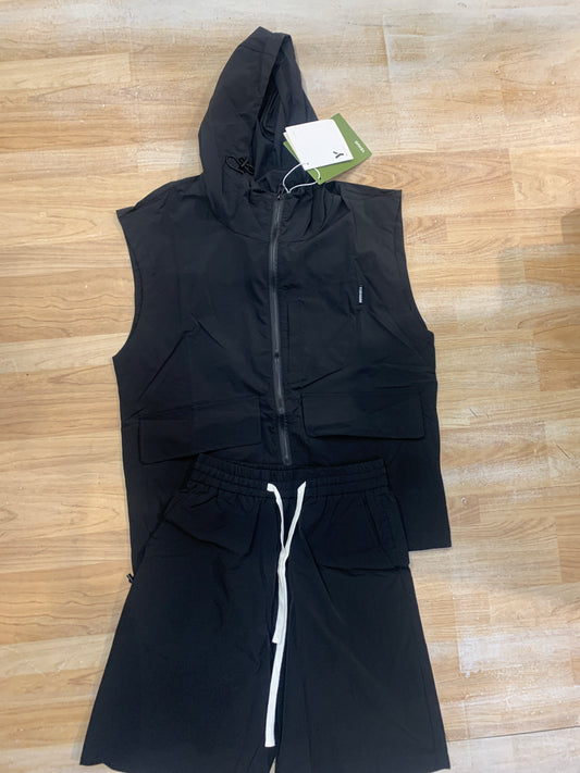 Coord set Wind Cheater Shorts Black J621