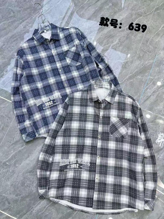 Unique Design X Original New Sky Blue With Check Print Full Sleeve Shirt 639