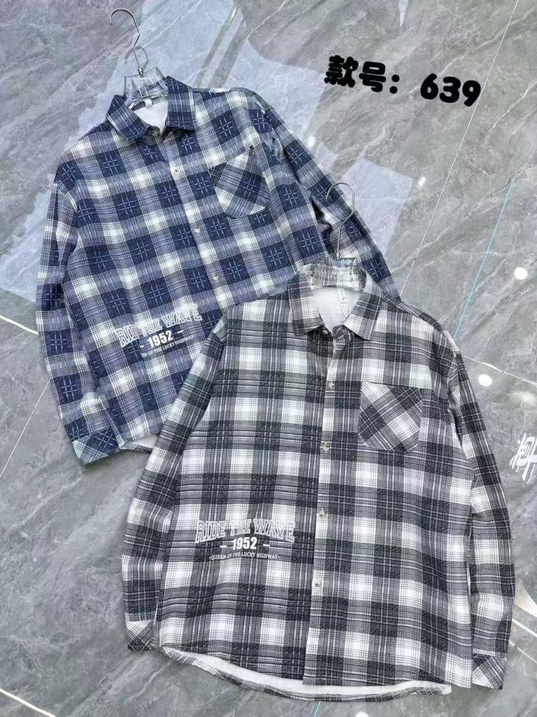 Unique Design X Original New Grey With Check Print Full Sleeve Shirt 639