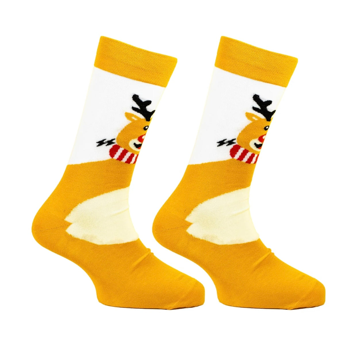 PAPA SOCKS Yellow Colour With Raindeer Edition Premium Quality Full Unisex Socks 989941