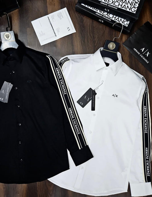 Aix Mra Arm Black Shirt Name Stripe Full Sleeve Shirt 989341