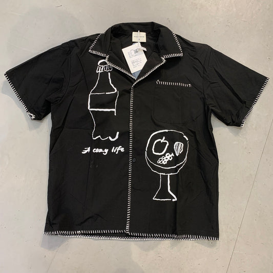 SAVAGE BASE Black Colour With white Print A COZY LIFE Imported Unisex Shirt YR9314