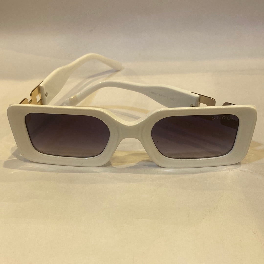 CUG White Frame Black Shade Sunglass LH007 54 12 145
