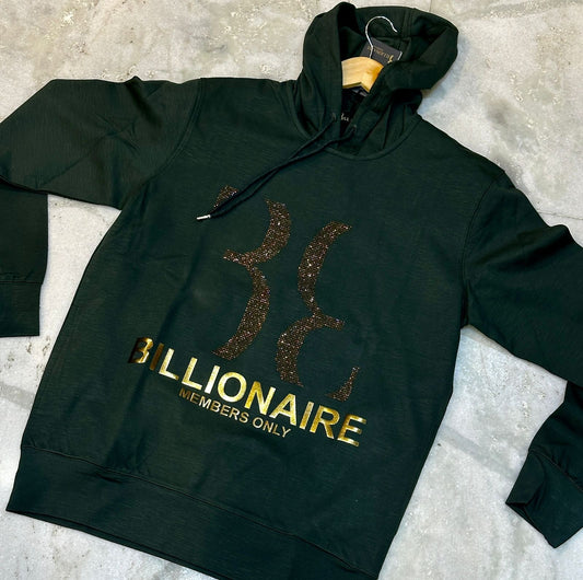Billionaire LIB Olive Green Colour With Diamond Studded Logo BB Premium Quality Partywear Hoddie 195601