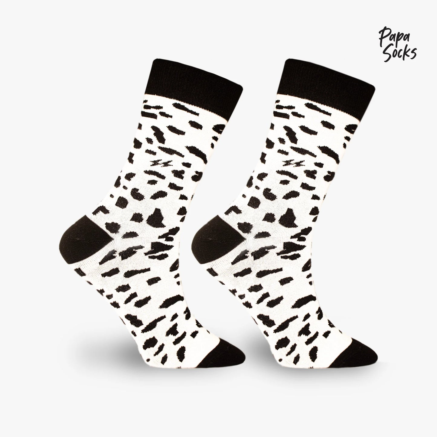 PAPA SOCKS White & Black Colour BoldCow Edition Premium Quality Full Unisex Socks 989942