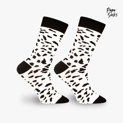PAPA SOCKS White & Black Colour BoldCow Edition Premium Quality Full Unisex Socks 989942