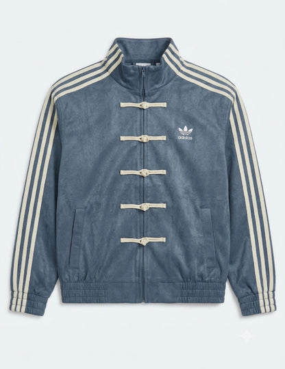 IDA ADI Blue Colour Embroidery Cream Strap Premium Quality Unisex Jacket 9928-A