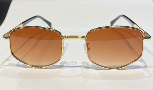 VAD Golden Frame Brown Shade Premium Quality Sunglass JD2811 54 18-144