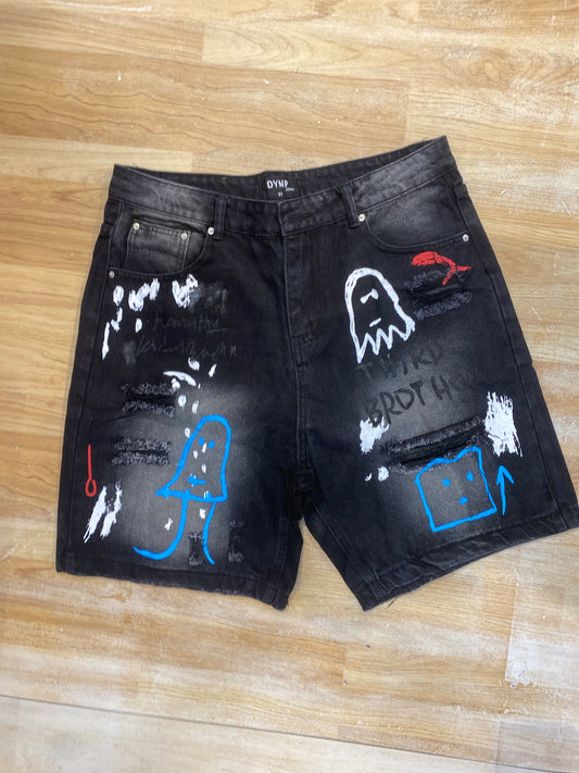 DYNP Denim Short Black Grey DY101