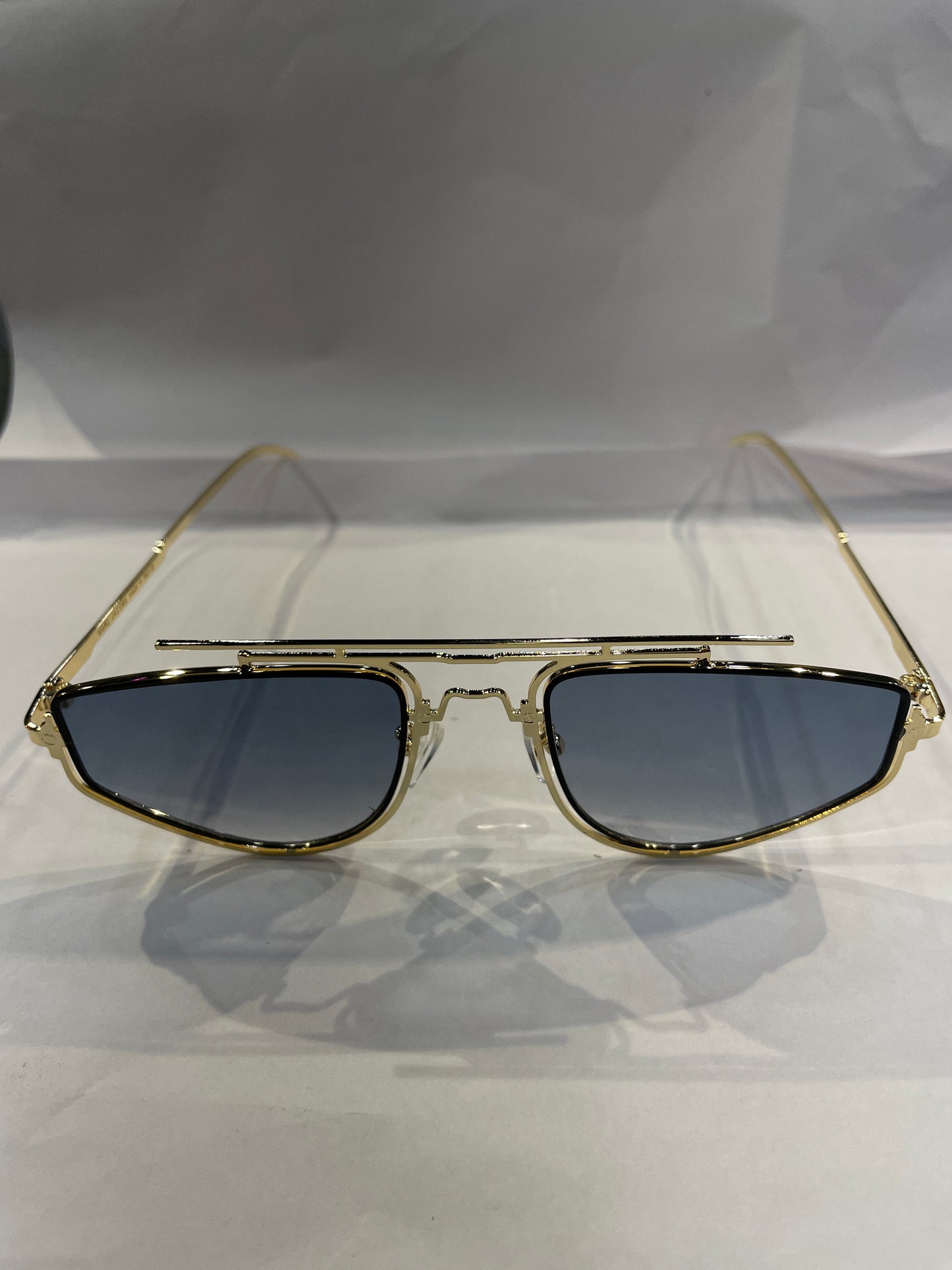 RAM Golden Frame Blue Trancy Shade Unisex Sunglasses SUN268