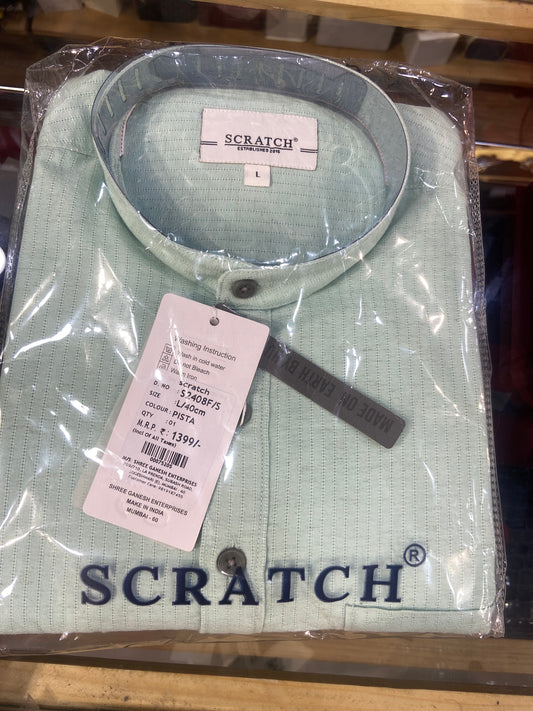 Green SCRATCH kurta Shirt 00075208