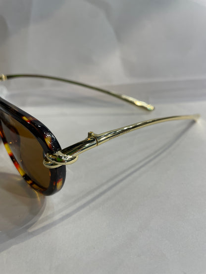 TOB BOT Leopard Frame  Golden Stick Brown Shade Unisex Sunglasses SUN242