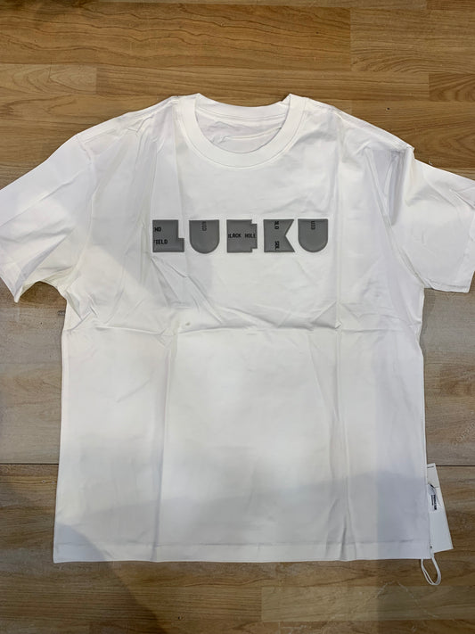 PRODUCTION White Colour Grey Patch Unisex Oversized T Shirt 5583
