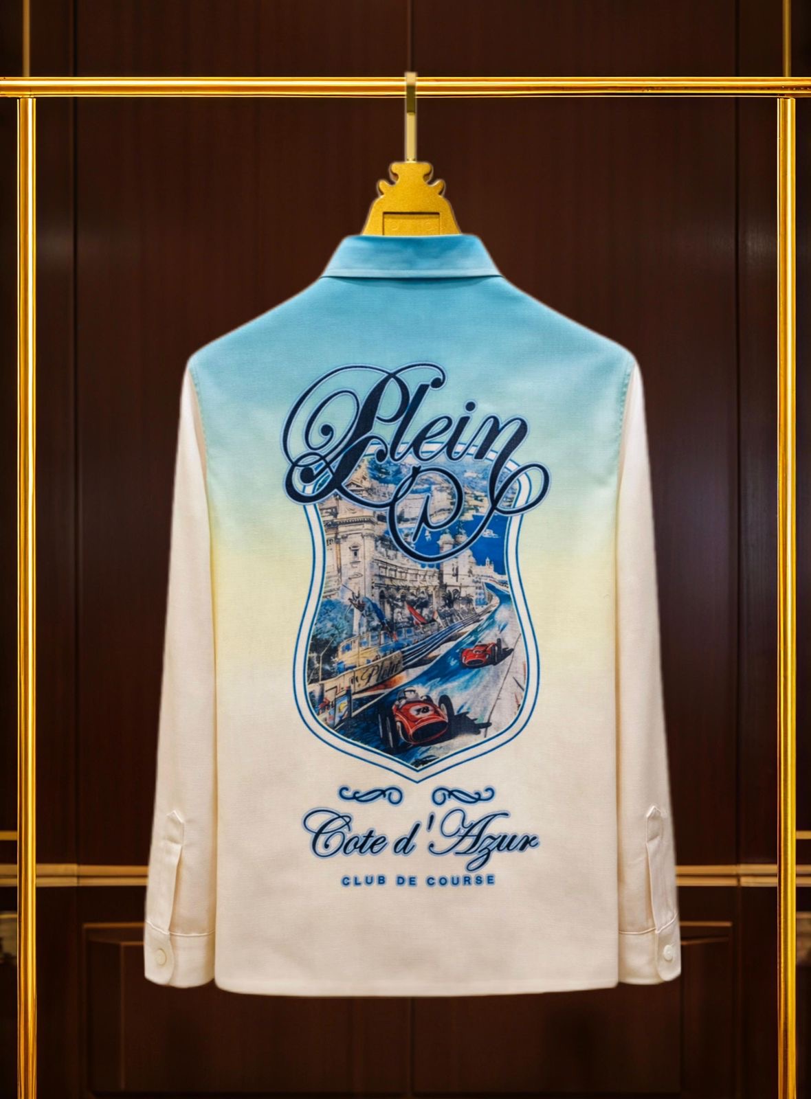 IHP PHI Green Yellow Colour Cote d Azur Print With Back Print Premium Quality Full Sleeve Unisex Shirt 989994