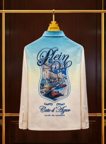 IHP PHI Green Yellow Colour Cote d Azur Print With Back Print Premium Quality Full Sleeve Unisex Shirt 989994