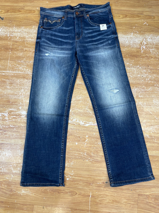 Eight Miles Faded Dark Blue Colour Premium Quality Rugged Straight Lose Fit Men’s Jeans KFN8501