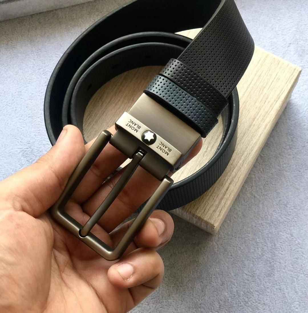 NOM MON Formal Silver Buckle Black Strap Premium Quality Imported Mens Belt 614