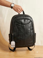 LDA Black Colour Italian Leather Premium Quality Imported Unisex Backpack 2019-5