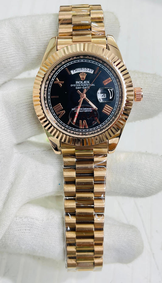 Lor Copper Chain Black Dial Men's Watch 989575