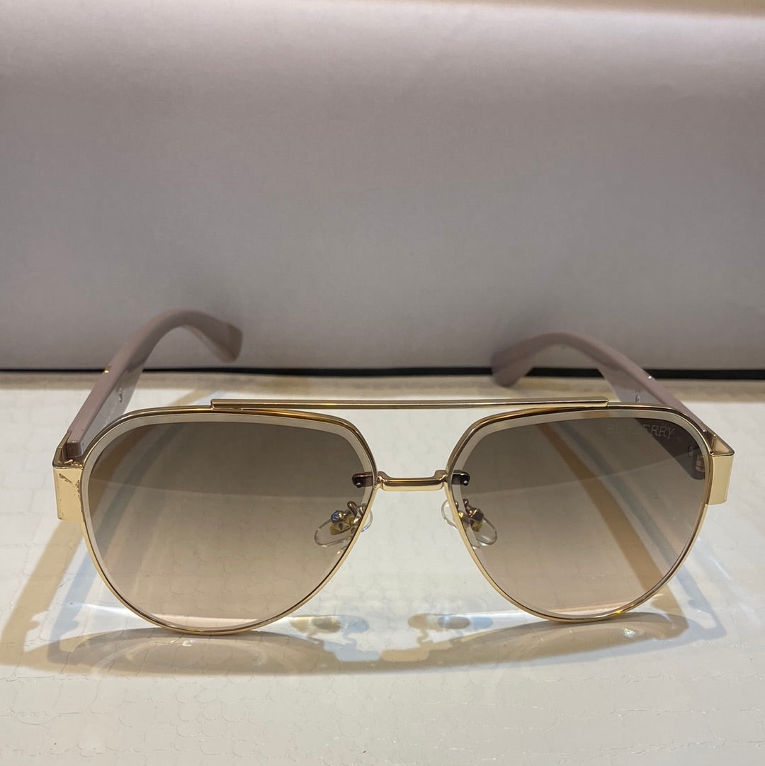 Rub Gold Matte Frame Brown Pink Shade Unisex Sunglasses 22379 60 14 142