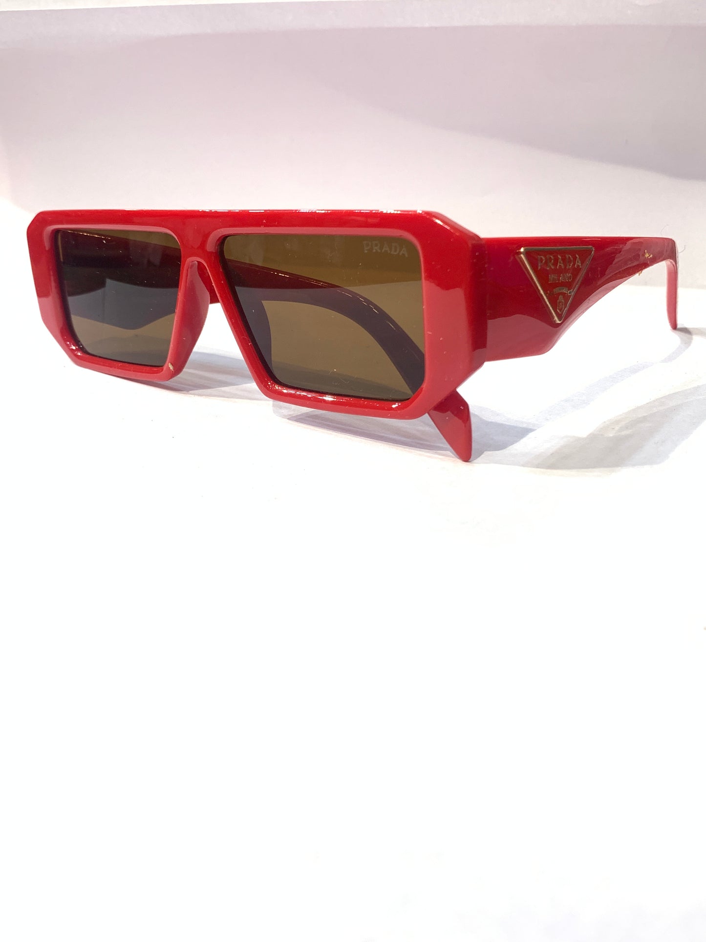 6082 5712-145 Arp Red Frame Brown Shade Premium Quality Unisex Sunglass 60825712-145