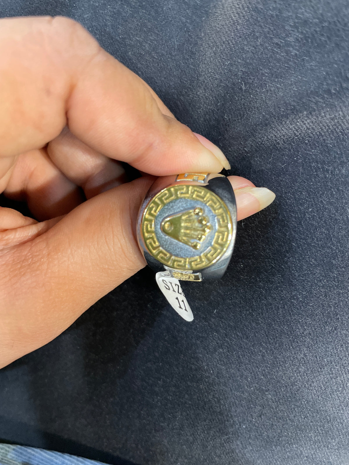 LOR ROL Silver Golden Stylish Ring for Men 991104