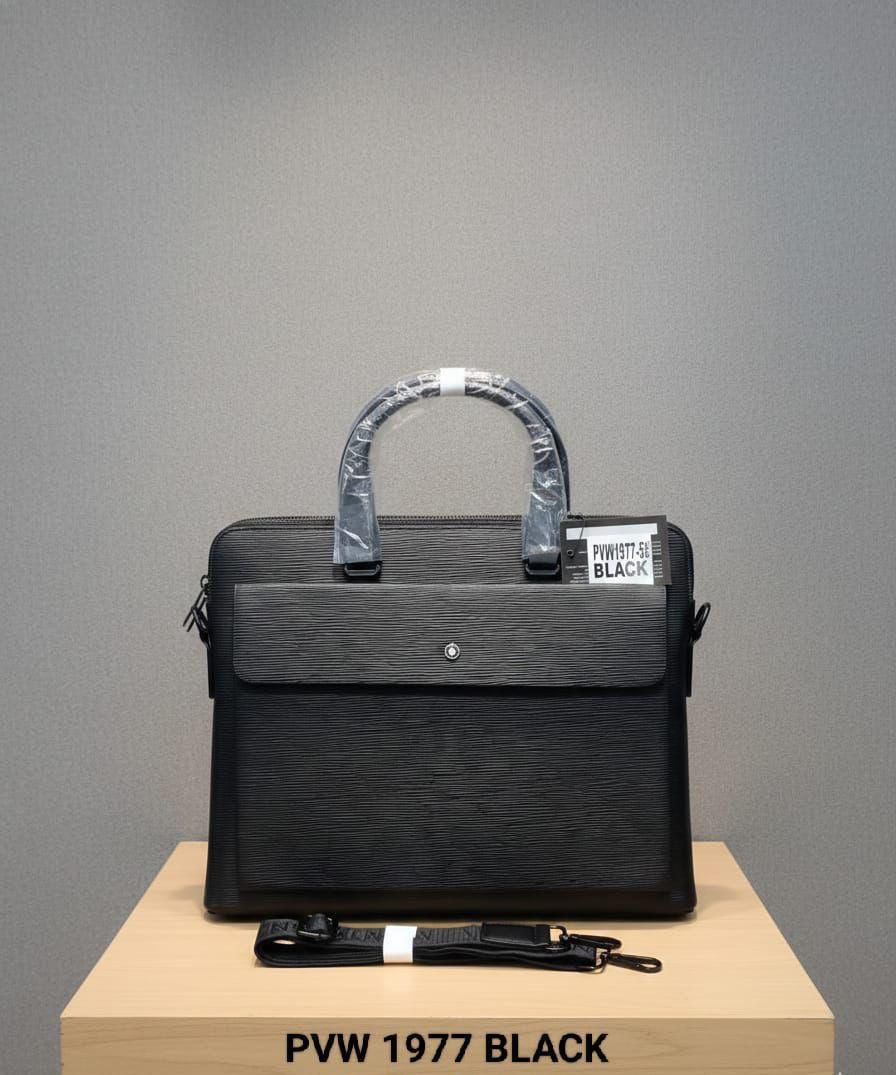 Nom Black ColourFlap Pocket Multi Zip Laptop Bag PVE1977-5#