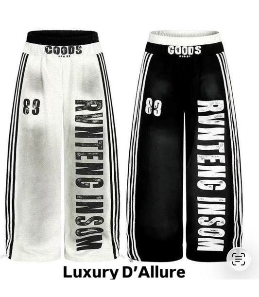 GOOD Grey Colour Black  Strip RVNTENG INOSM Print  Premium Quality Imported Baggy Fit Lower B3143