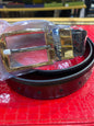AOC COA Golden Silver Buckle With Black Brown Strap Men’s Belt 989911
