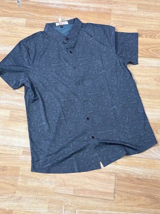 Helaotou Grey Blue Colour With Flower Print Premium Quality Shirt 396