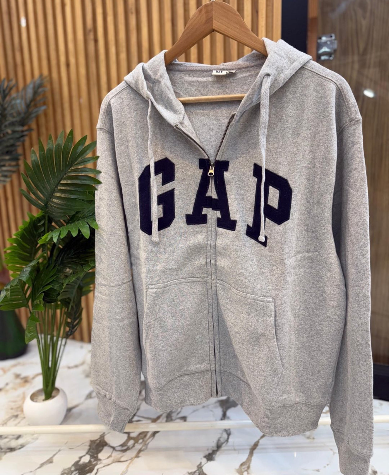 PAG Grey Colour Hooded Zipper Jacket 989717