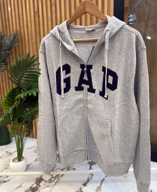 PAG Grey Colour Hooded Zipper Jacket 989717