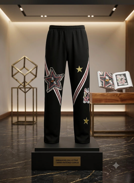 Black Colour Star Patch Bee Print  Premium Quality Imported Baggy Fit Lower 990902