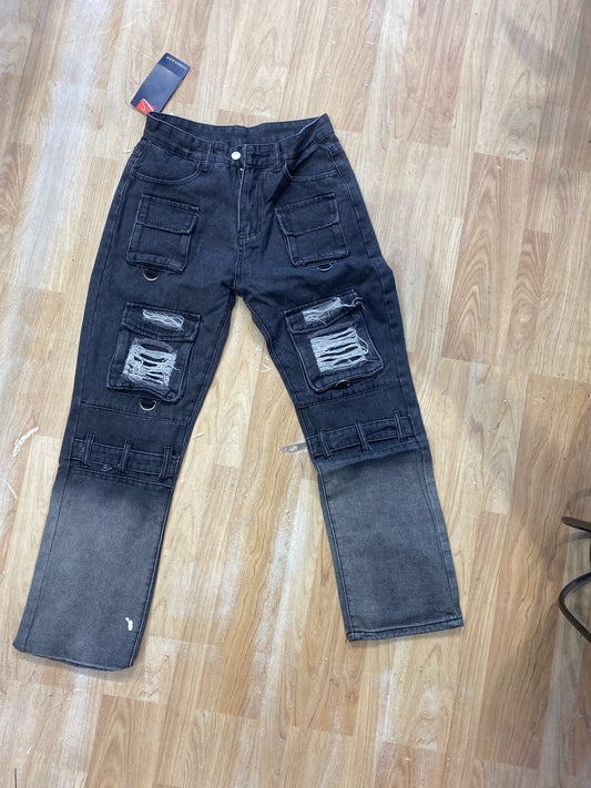 Import Jeans Dark Grey Double Shade Colour Six Pocket C36