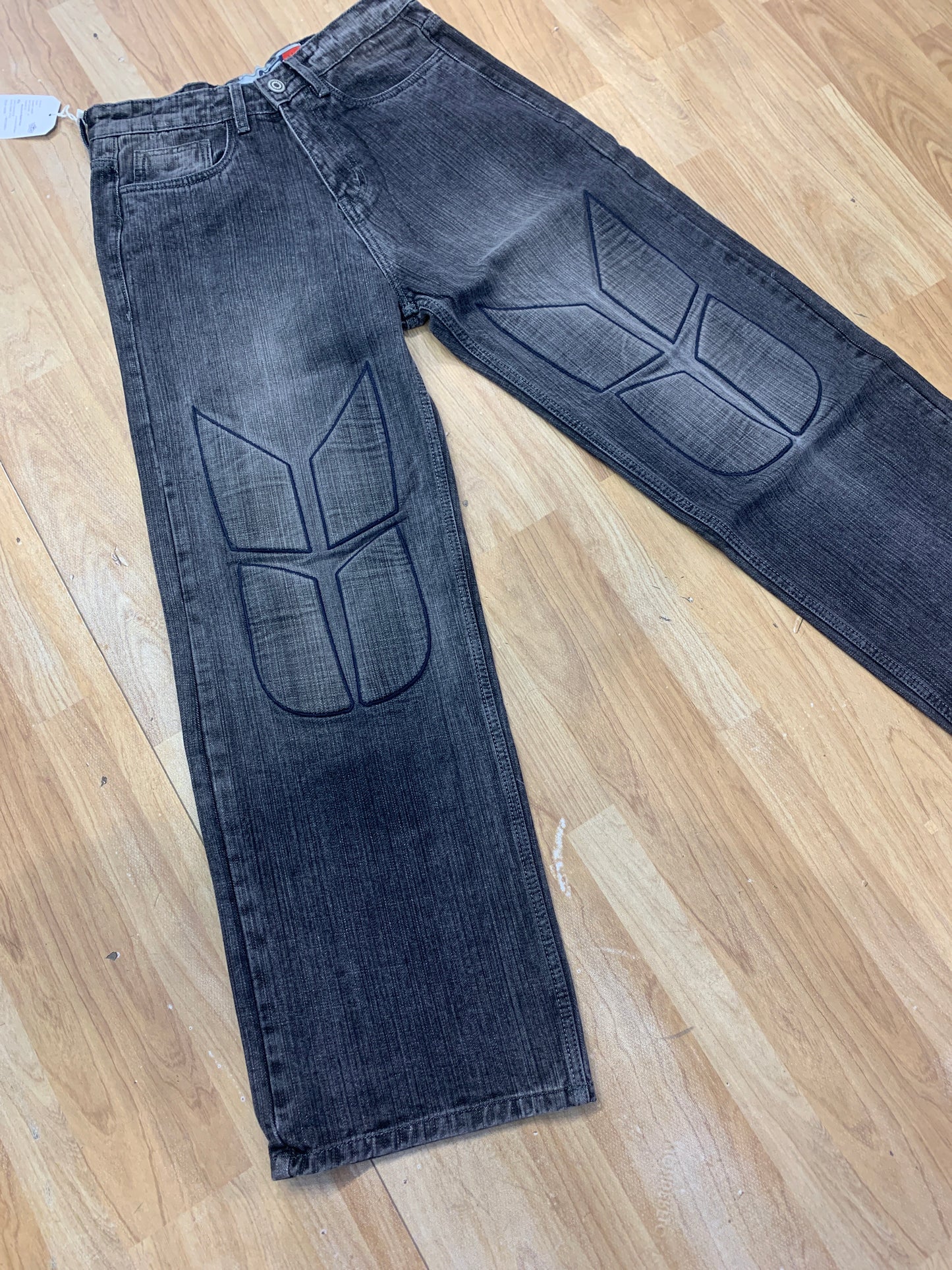 PHYSIX Grey Jeans With Unique Pattern Straight Fit H9096