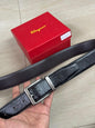 REF FEE Matte Grey Buckle Black Double Side Strap Men’s Belt 991366