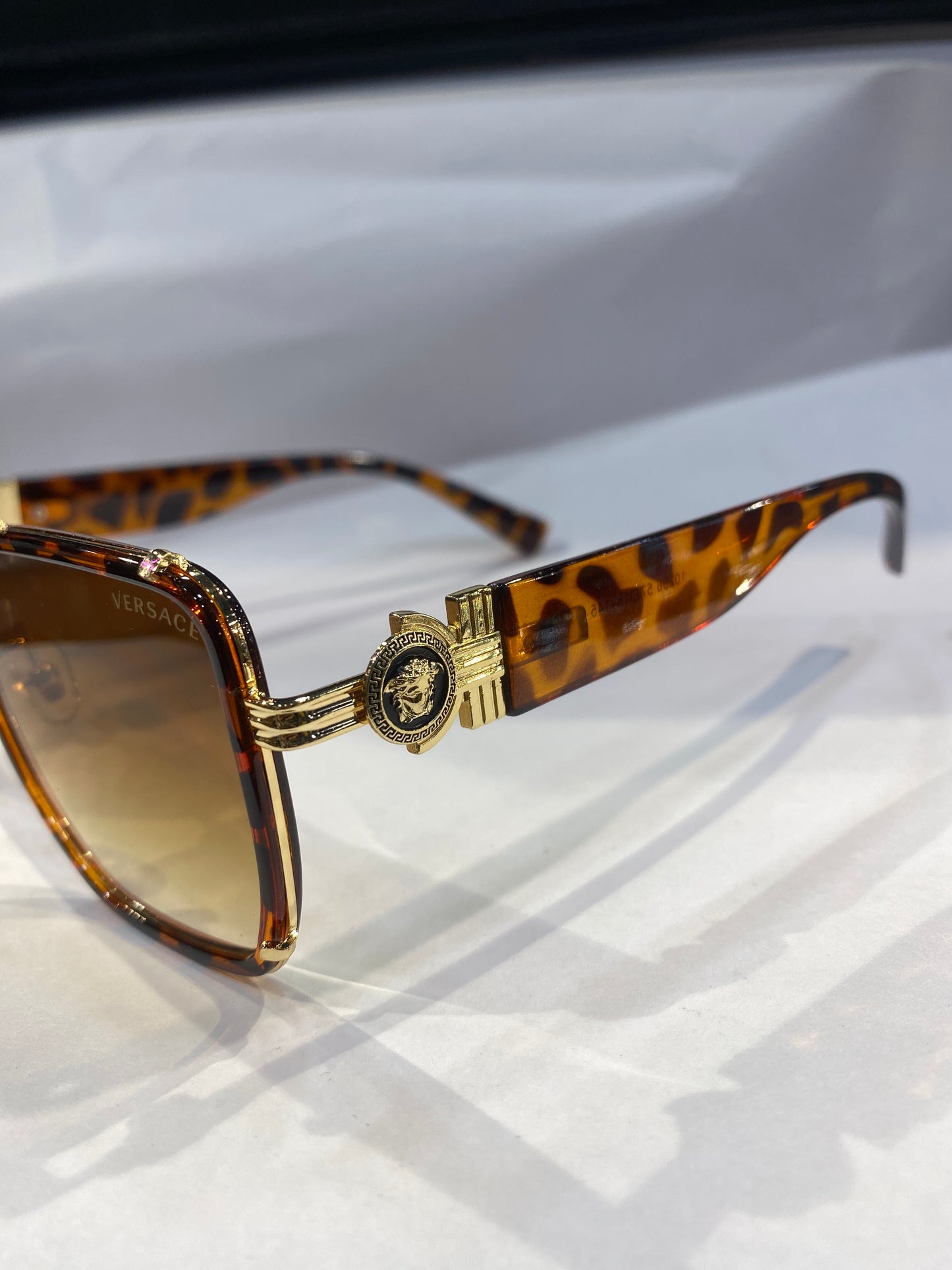 REV Leopard Print Frame Brown Shade Premium Quality Sunglass 10296 57 18 145
