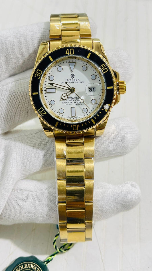 Lor Gold Chain Black Ring White Dial Men’s Watch 989042