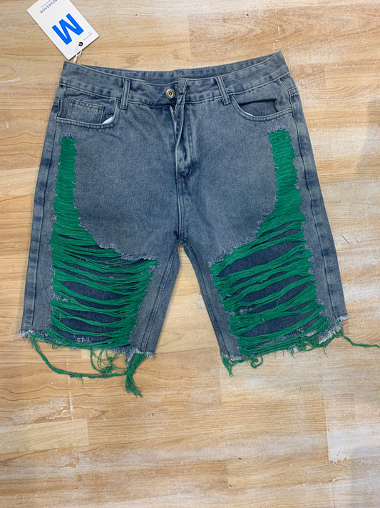Mosasaur Grey Blue Denim Green Thread Premium Quality Unisex Shorts 989406