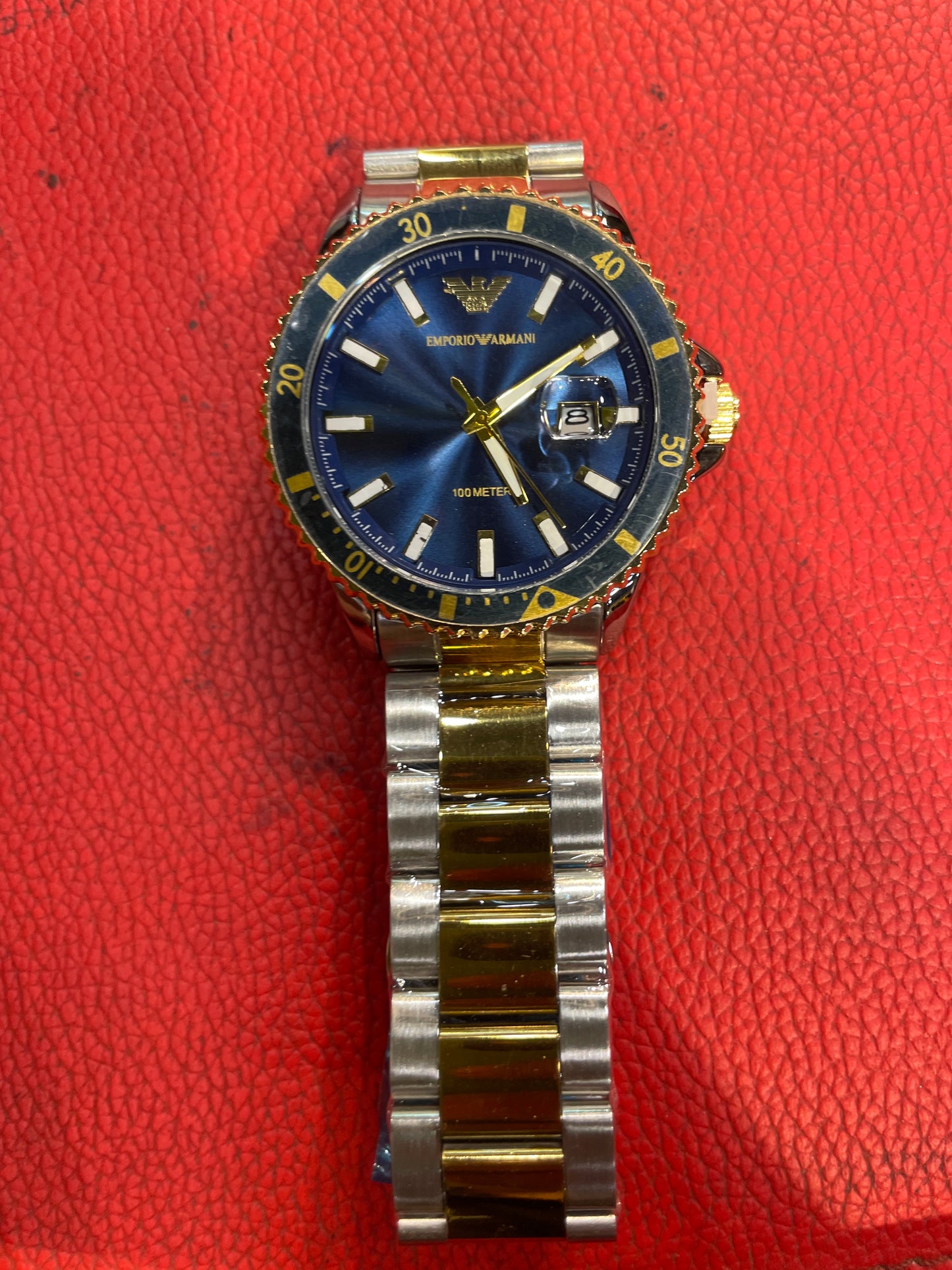 MRA ARM Silver Golden Chain Blue Dial Men Watch 990937