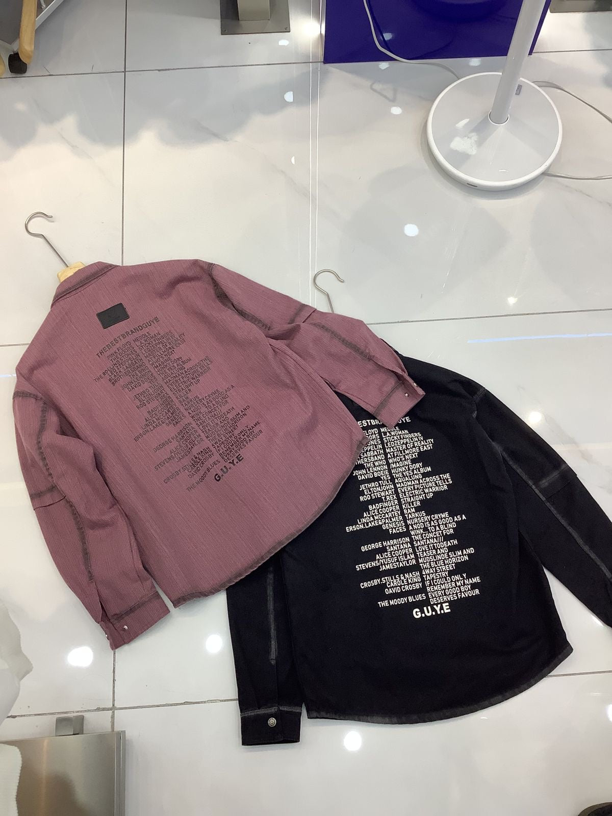 SC-MAN Wine Denim Black Line Oversized Men’s Shirt 2518012