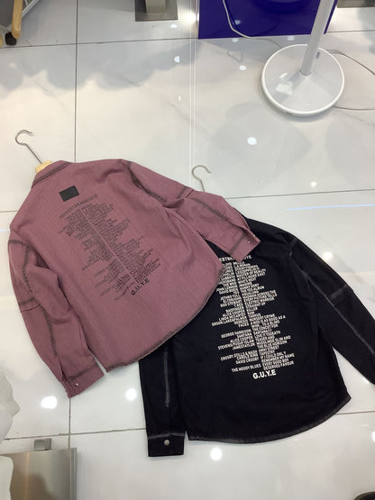 SC-MAN Wine Denim Black Line Oversized Men’s Shirt 2518012