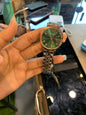 MRA Silver Copper Chain green dial double tone ladies watch 990974
