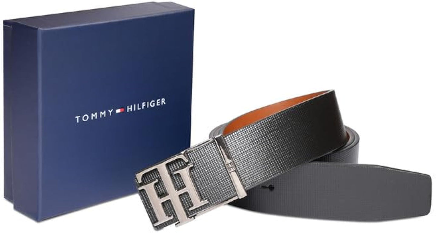 Mot Tom Hil Silver Buckle With Black Brown Double Side Strap Men’s Belt 988993