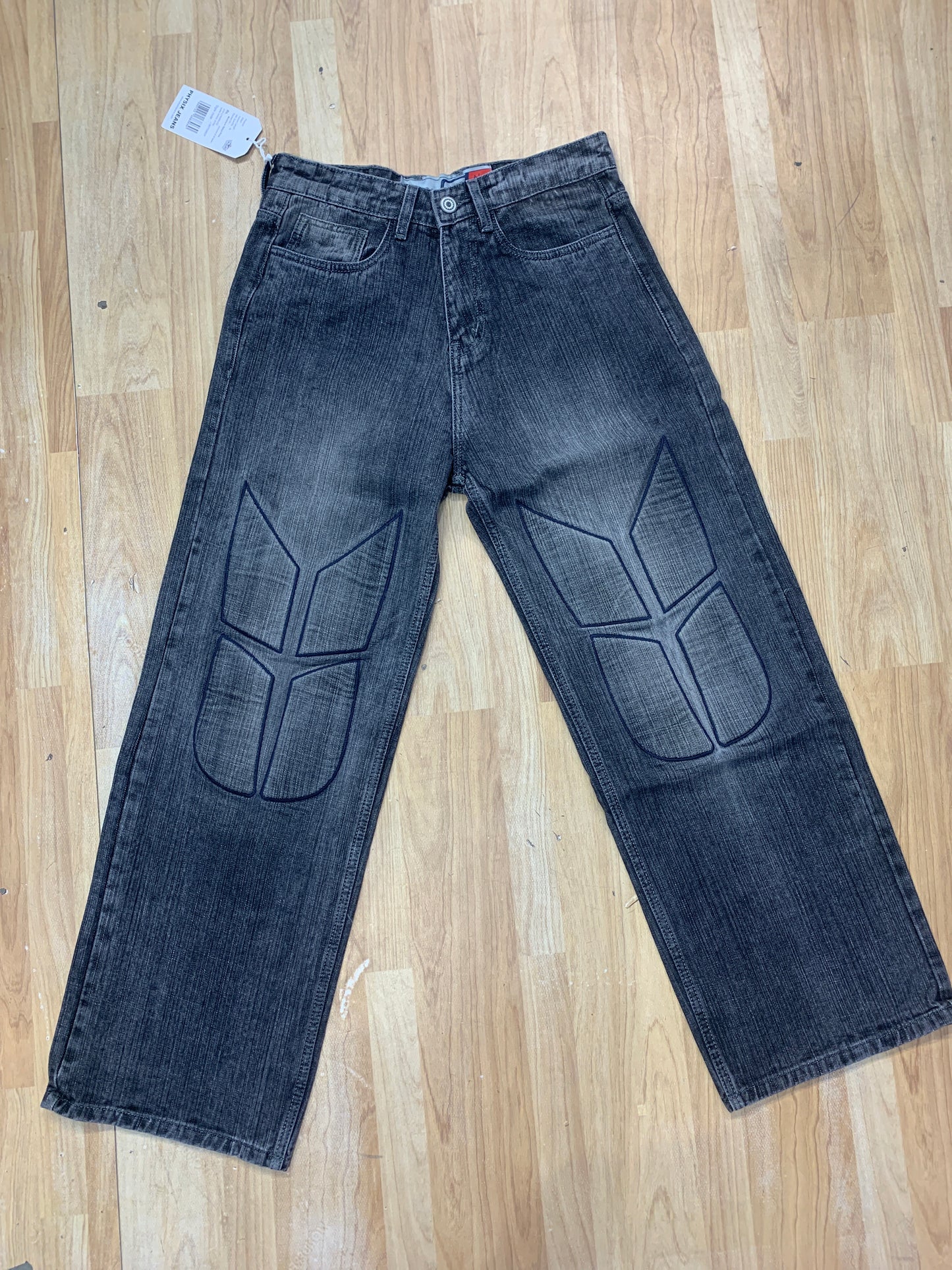 PHYSIX Grey Jeans With Unique Pattern Straight Fit H9096