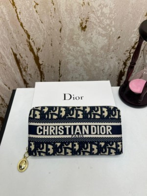 OID Black Colour Monogram Print Zipper Ladies Clutch 36223