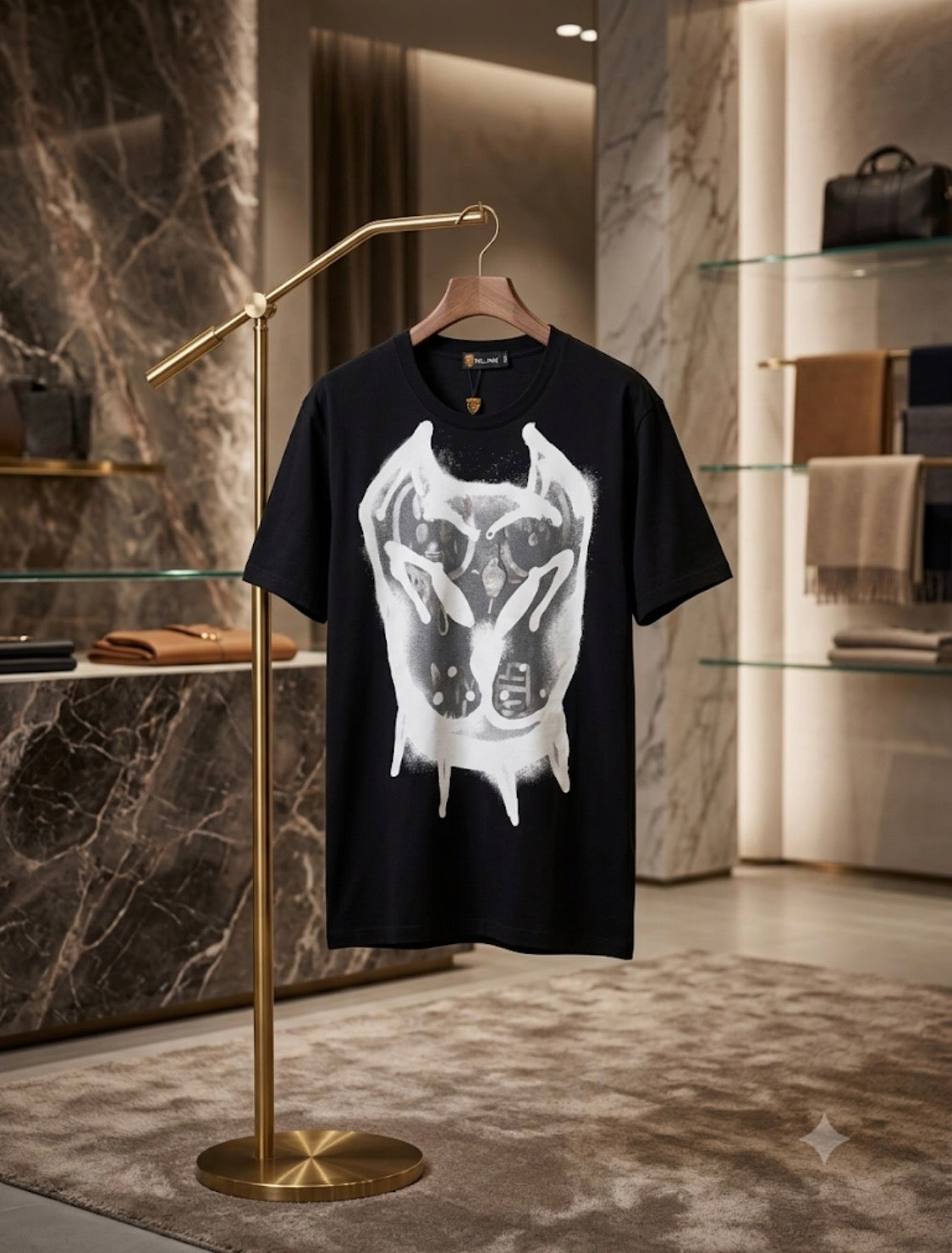 Pull Man Black Colour White Grey Print Imported Unisex TShirt PML5175-1