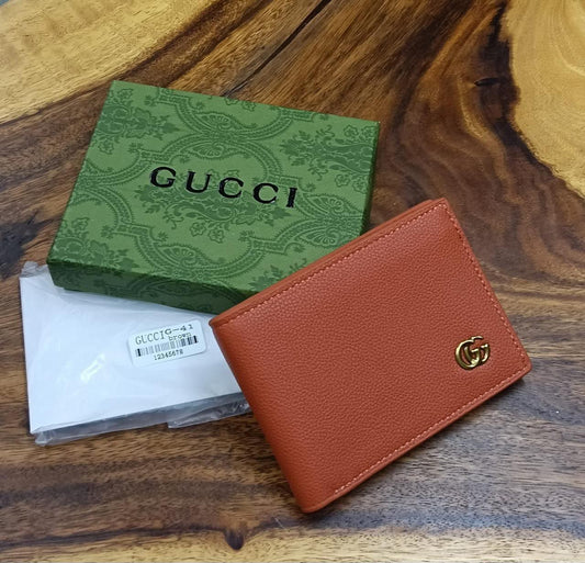 GUC CUG Brown Colour Branded Luxury Italian LeatherMen’s Wallet 991341