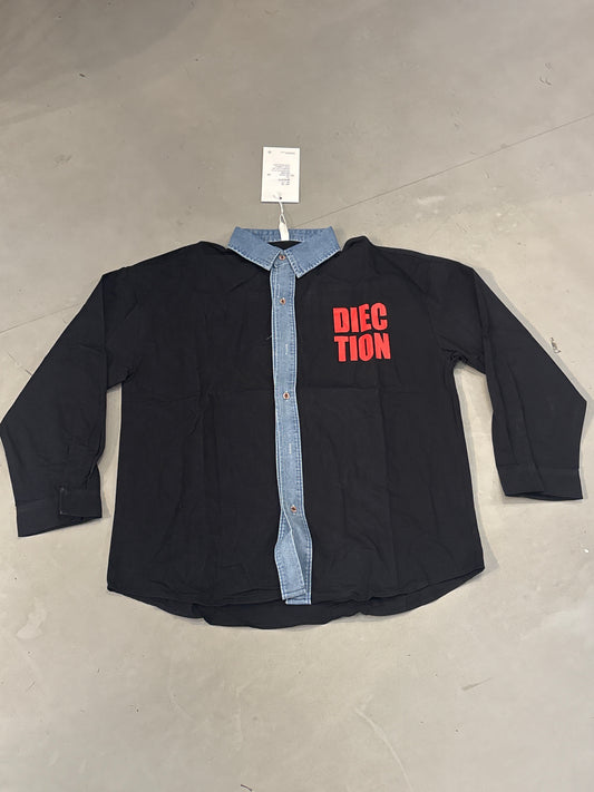 G.N Black Colour Blue Denim Coller Dieg Tion Imported Full Sleeve Shirt 2619