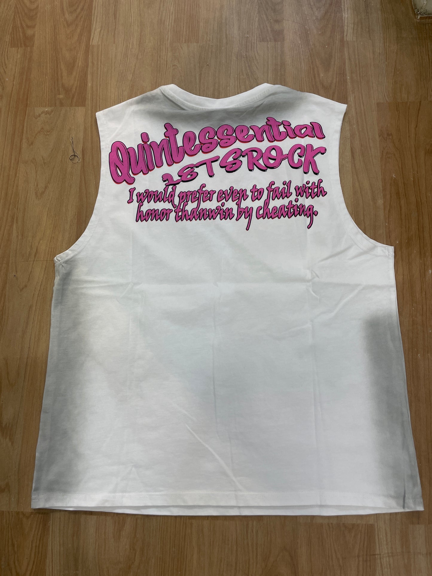 R.K White Graffiti Print Imported Unisex Tank Top RK694